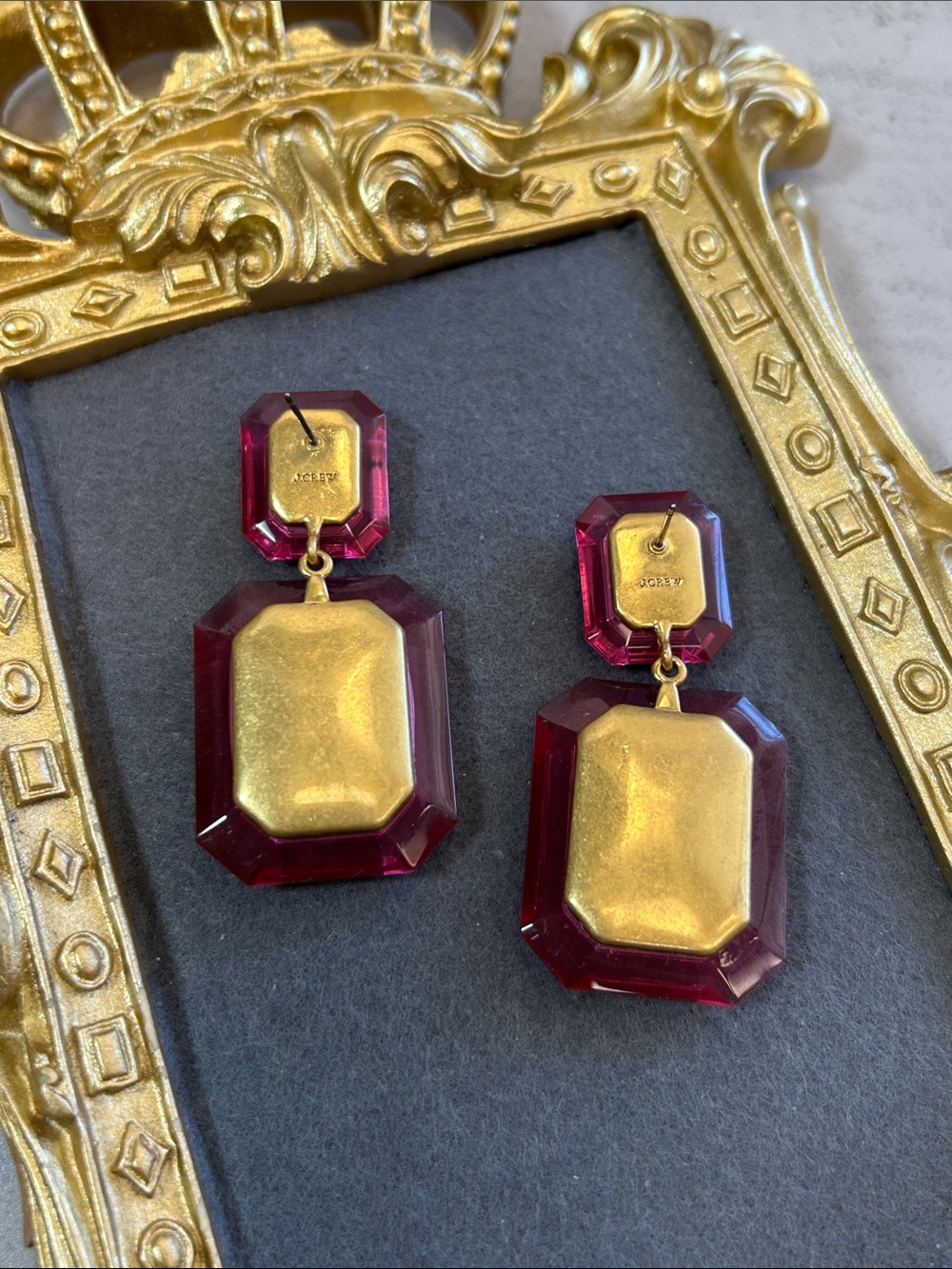 J. Crew Pink Faceted Drop Earrings - Make a Statement - Picture 3 of 4